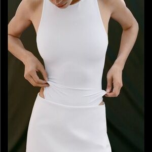 Zara Polyamide White Sleeveless Bodysuit